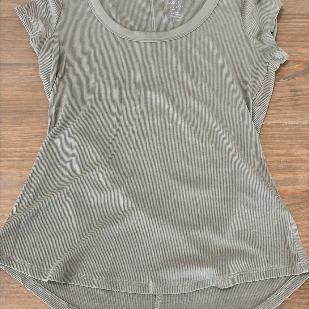 American Eagle Outfitters Sage Green soft and sexy rib scoop neck  Tee